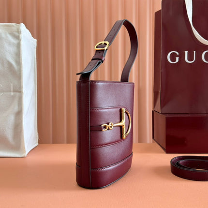 73 SMALL BUCKET BAG 20 IN ROSSO ANCORA RED SMOOTH CALFSKIN