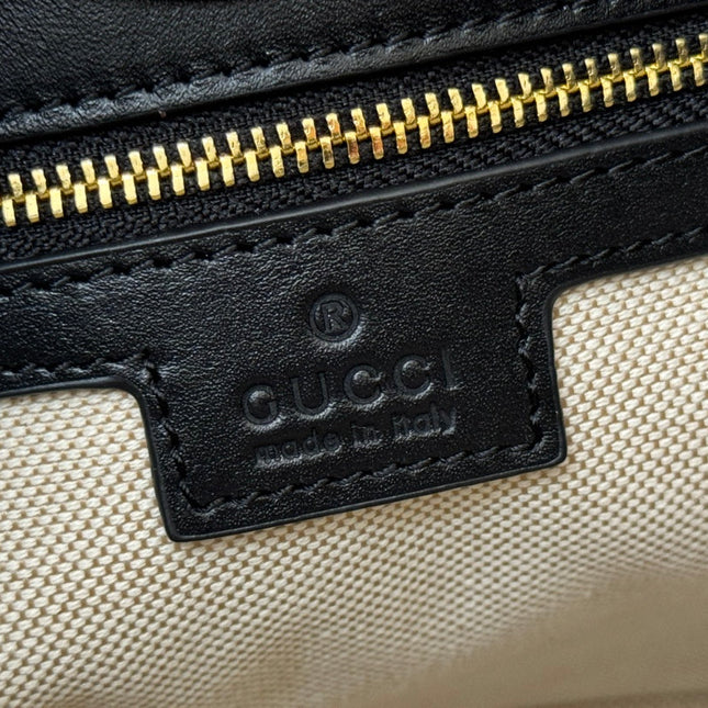 73 SMALL BUCKET BAG 20 IN BLACK SMOOTH CALFSKIN