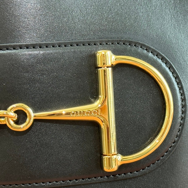 73 SMALL BUCKET BAG 20 IN BLACK SMOOTH CALFSKIN