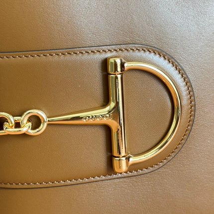 73 SMALL BUCKET BAG 20 IN BROWN SMOOTH CALFSKIN