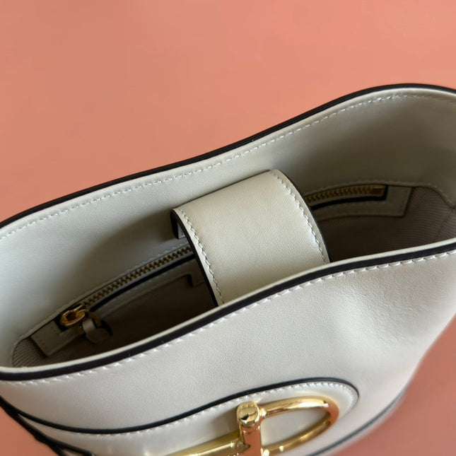 73 SMALL BUCKET BAG 20 IN OFF WHITE SMOOTH CALFSKIN