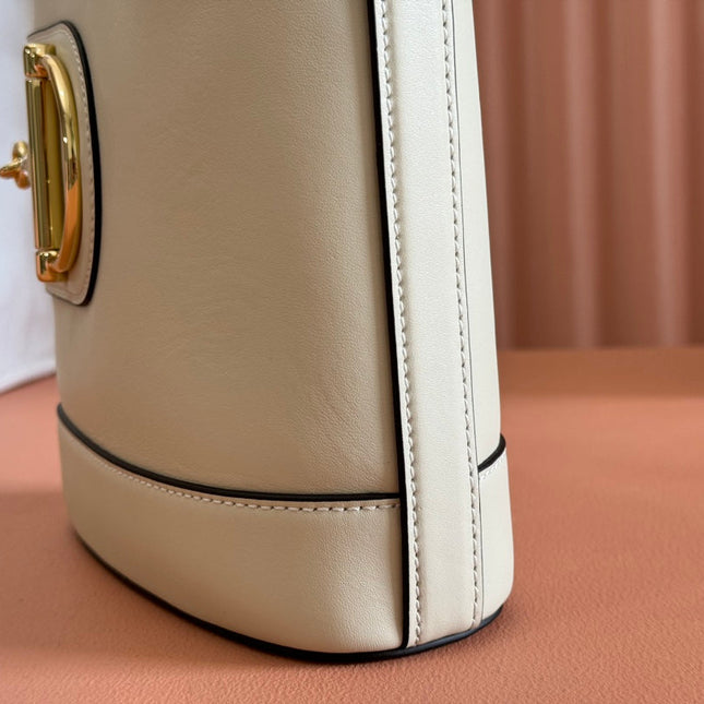 73 SMALL BUCKET BAG 20 IN OFF WHITE SMOOTH CALFSKIN