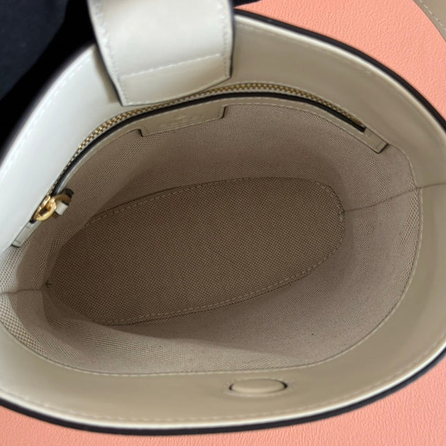 73 SMALL BUCKET BAG 20 IN OFF WHITE SMOOTH CALFSKIN