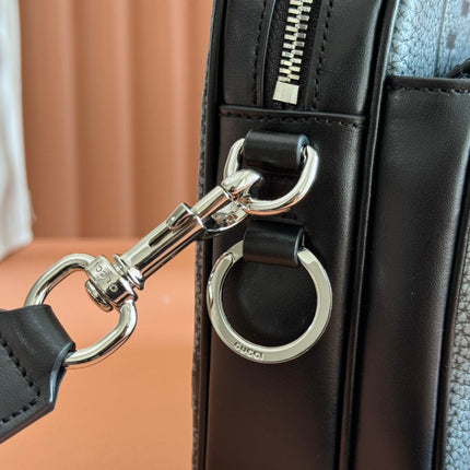 SMALL JUMBO CROSSBODY 23 IN GREY AND BLACK GRAINY GG LAMBSKIN