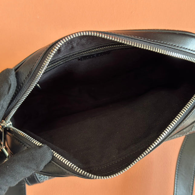 SMALL JUMBO CROSSBODY 23 IN GREY AND BLACK GRAINY GG LAMBSKIN