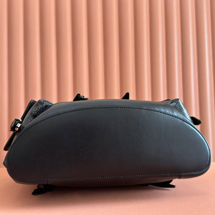 LARGE BACKPACK JUMBO 41 IN GREY AND BLACK GRAINY GG LAMBSKIN