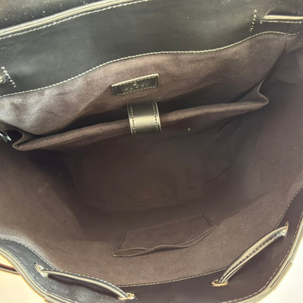 LARGE BACKPACK JUMBO 41 IN GREY AND BLACK GRAINY GG LAMBSKIN