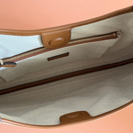 B MEDIUM SHOULDER BAG 42 IN BEIGE AND DARK BROWN GG CANVAS