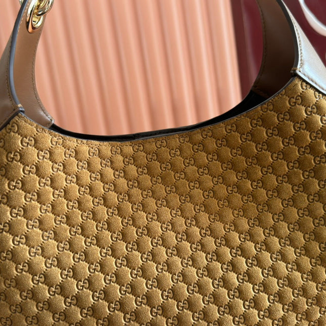 MEDIUM B SHOULDER BAG 42 IN BROWN GG SUEDE