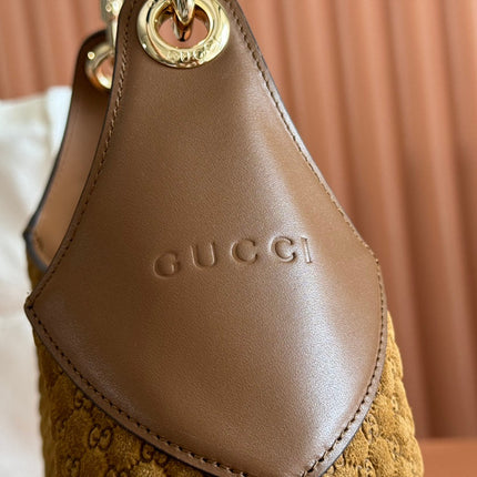 MEDIUM B SHOULDER BAG 42 IN BROWN GG SUEDE