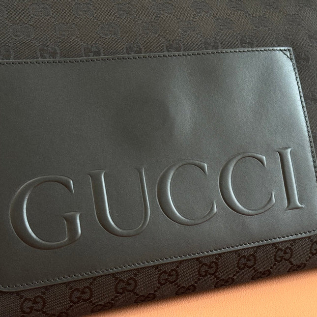 LARGE CROSSBODY BAG 36 IN BLACK CANVAS