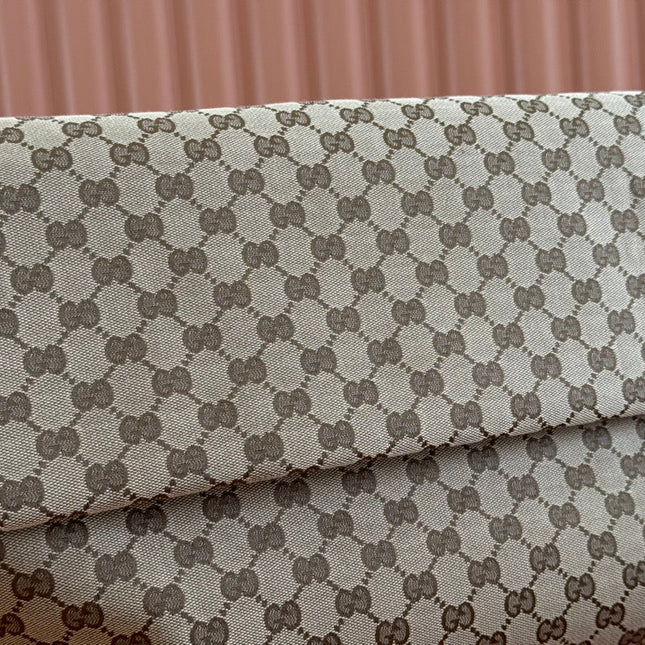 LARGE CROSSBODY BAG 36 IN BEIGE AND DARK BROWN CANVAS MONOGRAM LOGO