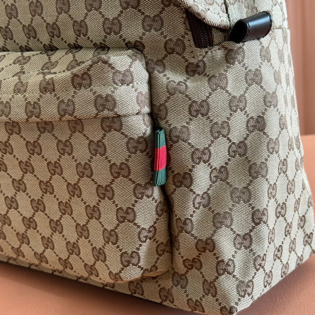 MEDIUM BACKPACK 42 IN BEIGE AND DARK BROWN GG CANVAS