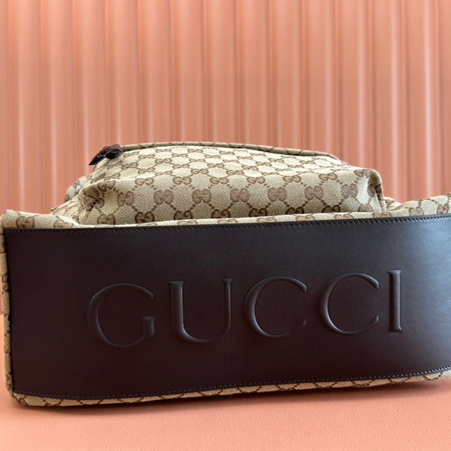 MEDIUM BACKPACK 42 IN BEIGE AND DARK BROWN GG CANVAS