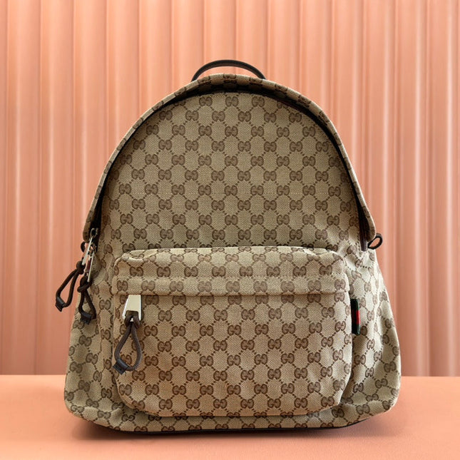 MEDIUM BACKPACK 42 IN BEIGE AND DARK BROWN GG CANVAS