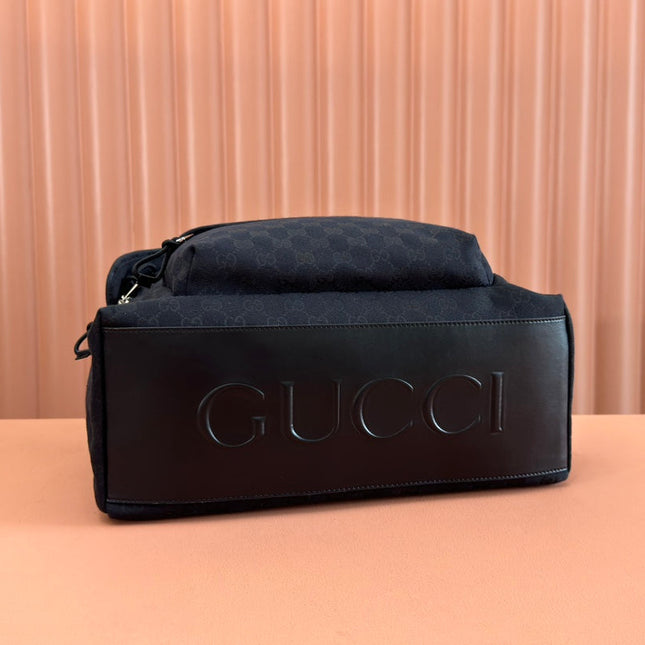 MEDIUM BACKPACK 42 IN BLACK GG CANVAS