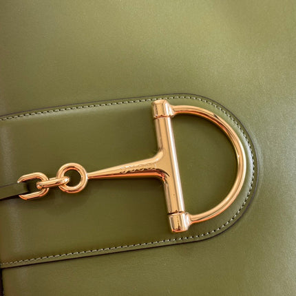 73 MEDIUM BUCKET BAG 27.5 IN GREEN SMOOTH CALFSKIN