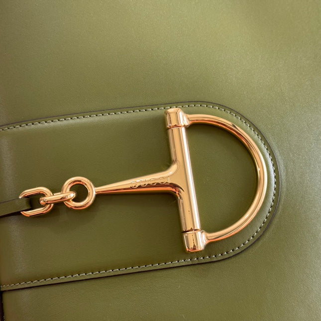 73 MEDIUM BUCKET BAG 27.5 IN GREEN SMOOTH CALFSKIN