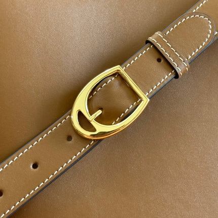 73 MEDIUM BUCKET BAG 27.5 IN BROWN SMOOTH CALFSKIN