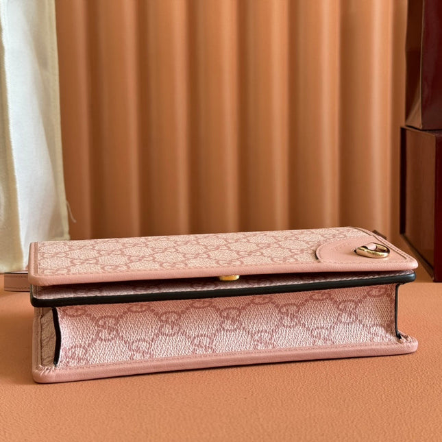 EMBLEM WALLET GG MONOGRAM 20 IN LIGHT PINK SMOOTH CALFSKIN