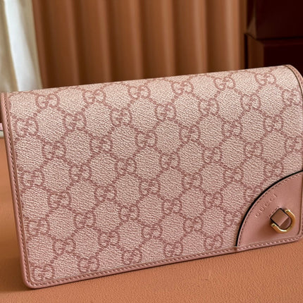 EMBLEM WALLET GG MONOGRAM 20 IN LIGHT PINK SMOOTH CALFSKIN