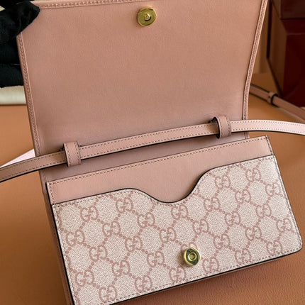 EMBLEM WALLET GG MONOGRAM 20 IN LIGHT PINK SMOOTH CALFSKIN