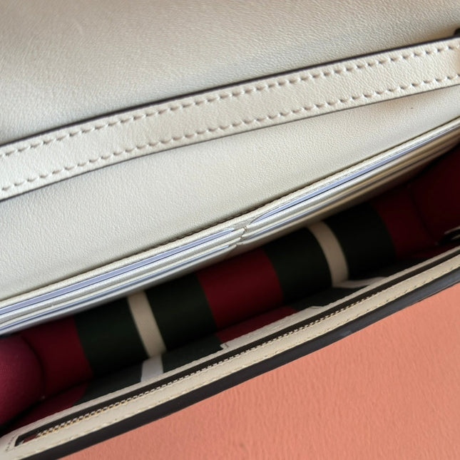 EMBLEM WALLET GG MONOGRAM 20 IN BEIGE AND WHITE SMOOTH CALFSKIN