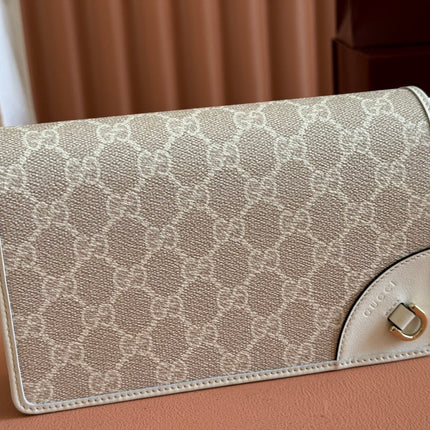 EMBLEM WALLET GG MONOGRAM 20 IN BEIGE AND WHITE SMOOTH CALFSKIN
