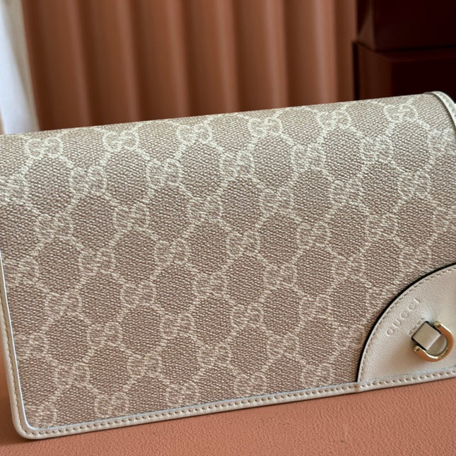 EMBLEM WALLET GG MONOGRAM 20 IN BEIGE AND WHITE SMOOTH CALFSKIN