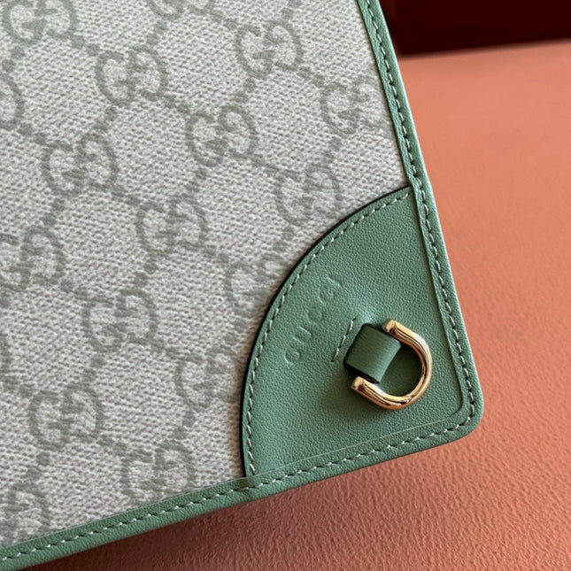 EMBLEM WALLET GG MONOGRAM 20 IN SAGE GREEN SMOOTH CALFSKIN