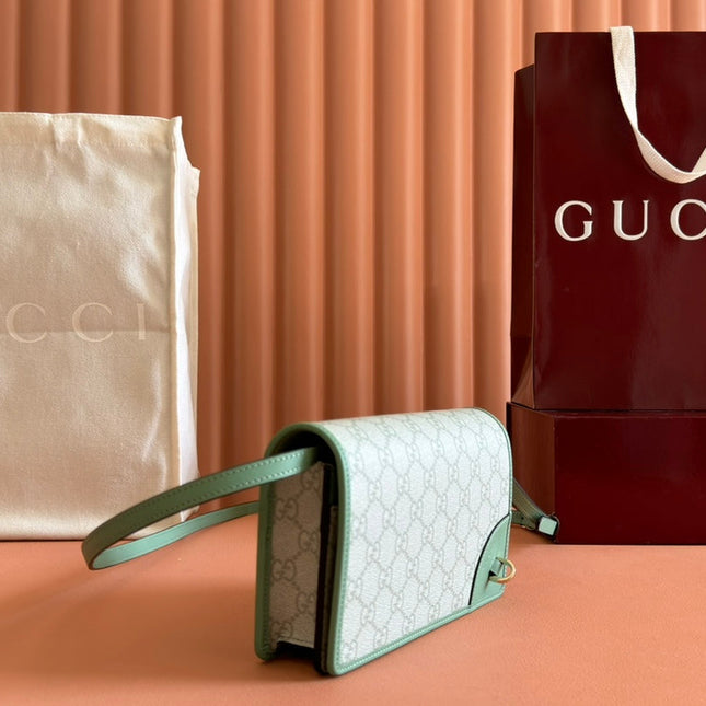 EMBLEM WALLET GG MONOGRAM 20 IN SAGE GREEN SMOOTH CALFSKIN