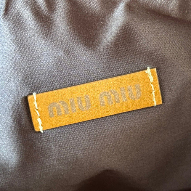 CROCHET SHOULDER BAG 25.5 COLORFUL WOOL WITH BROWN STRAP CALFSKIN