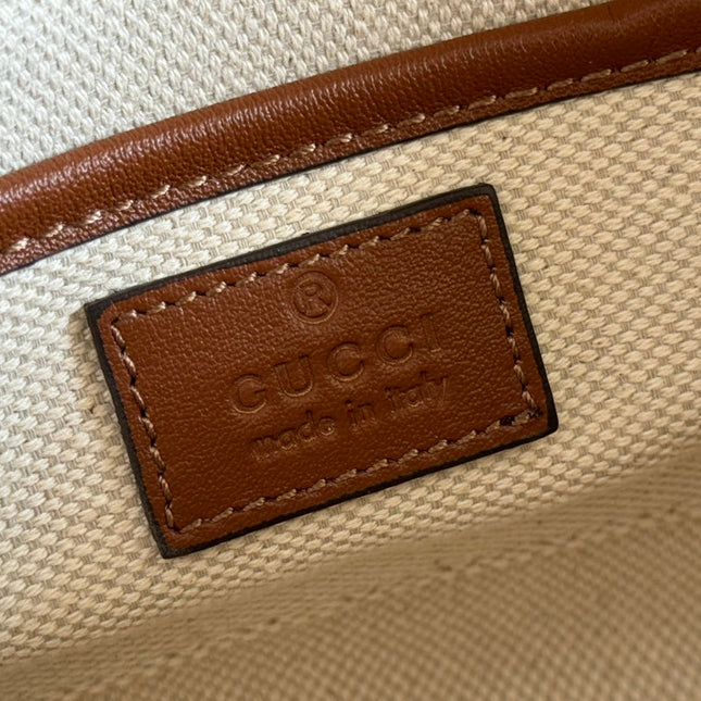 SMALL HORSEBIT 1955 SHOULDER BAG 20 IN BROWN SOFT CALFSKIN LIGHT GOLD HARDWARE