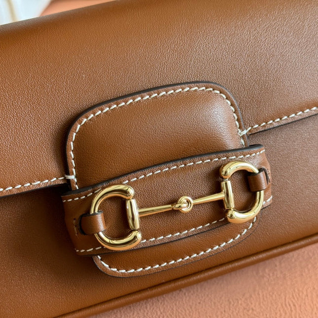 SMALL HORSEBIT 1955 SHOULDER BAG 22.6 IN BROWN CALFSKIN