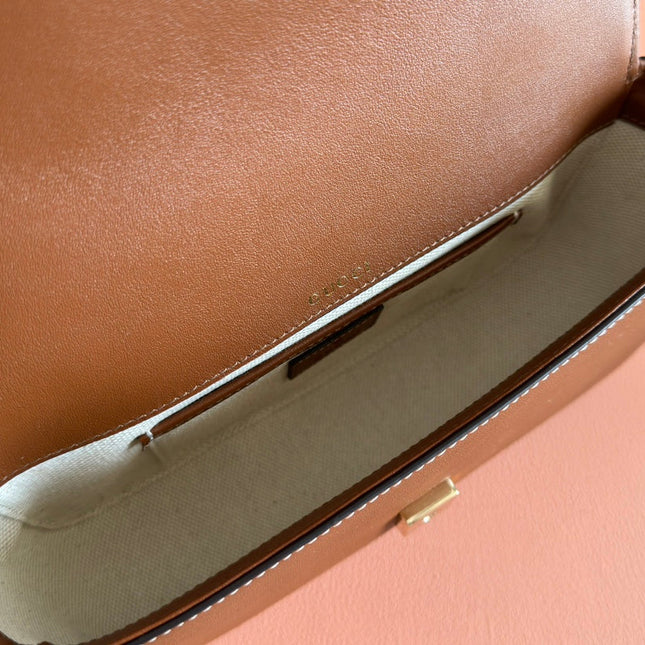 SMALL HORSEBIT 1955 SHOULDER BAG 22.6 IN BROWN CALFSKIN