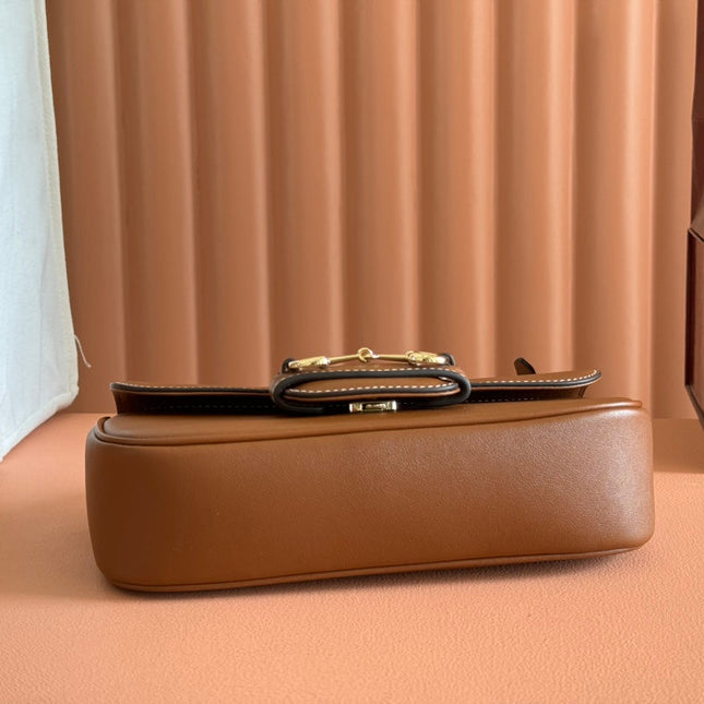 SMALL HORSEBIT 1955 SHOULDER BAG 22.6 IN BROWN CALFSKIN