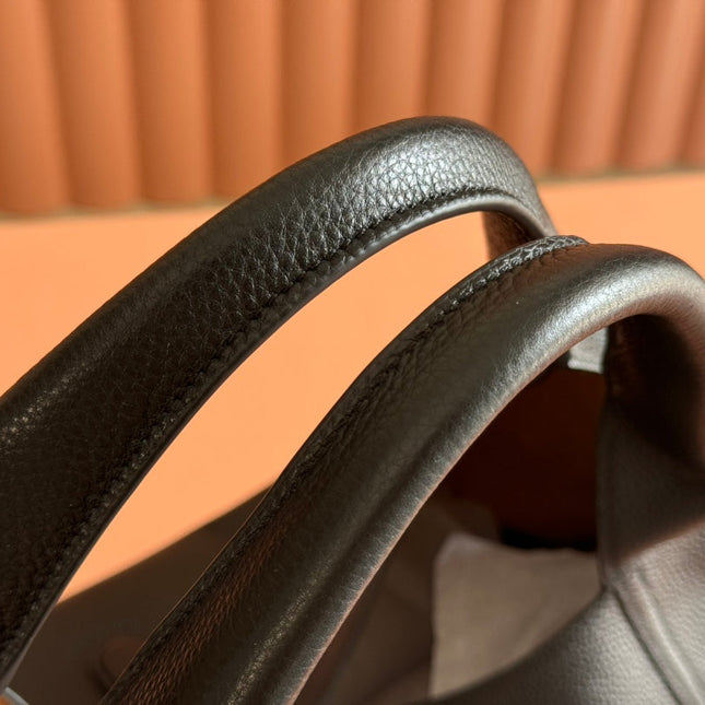 SOFTBIT MAXI SHOULDER BAG 46 IN BLACK GRAINY LAMBSKIN