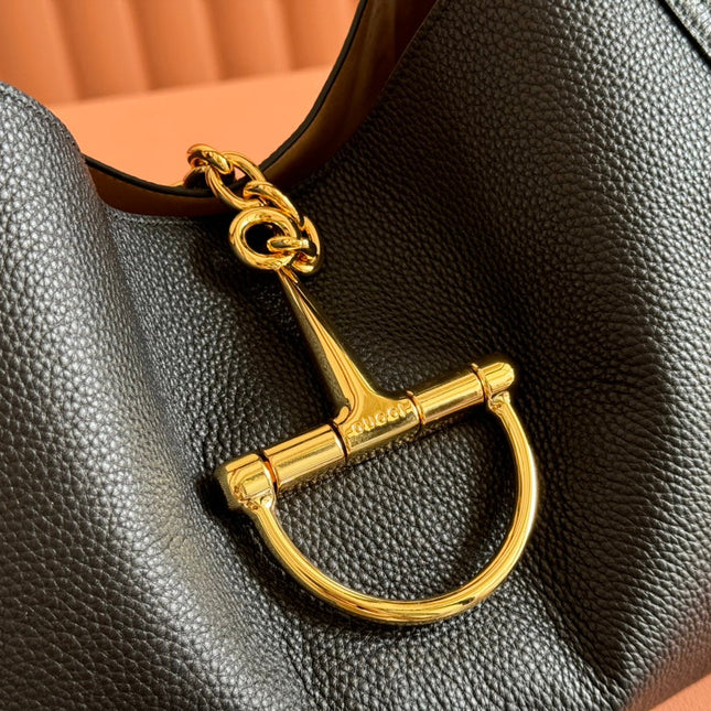 SOFTBIT MAXI SHOULDER BAG 46 IN BLACK GRAINY LAMBSKIN