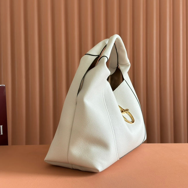 SOFTBIT MAXI SHOULDER BAG 46 IN WHITE GRAINY LAMBSKIN