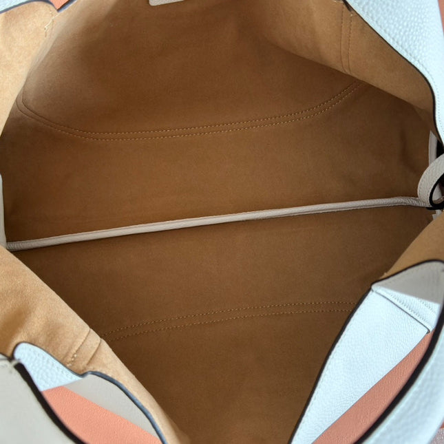 SOFTBIT MAXI SHOULDER BAG 46 IN WHITE GRAINY LAMBSKIN