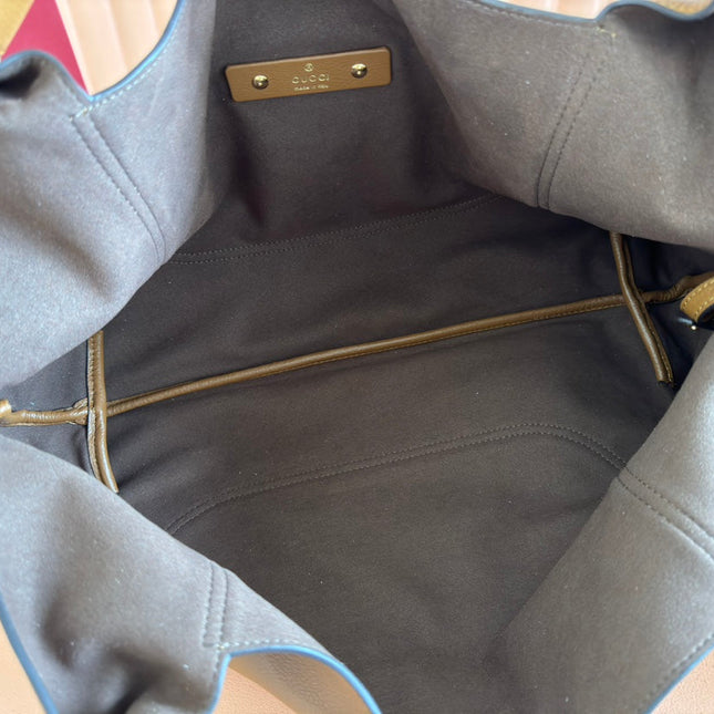 SOFTBIT MAXI SHOULDER BAG 46 IN BROWN GRAINY LAMBSKIN