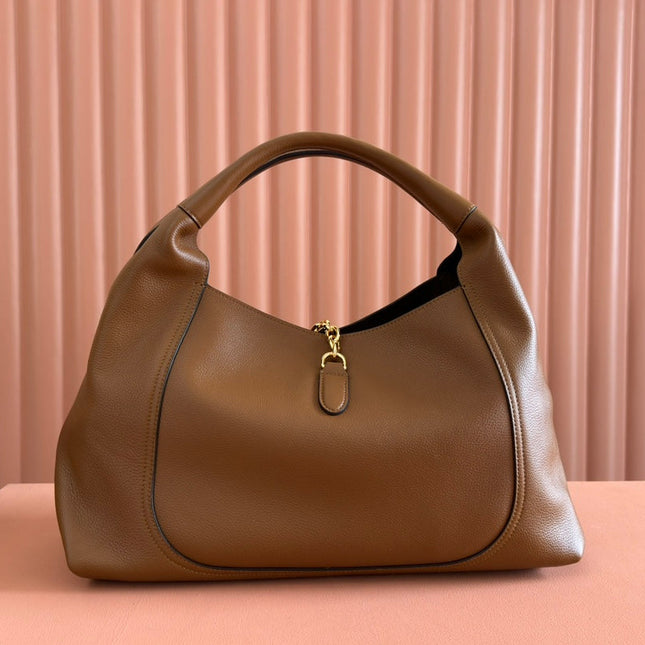 SOFTBIT MAXI SHOULDER BAG 46 IN BROWN GRAINY LAMBSKIN