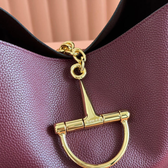 SOFTBIT MAXI SHOULDER BAG 46 IN BURGUNDY GRAINY LAMBSKIN