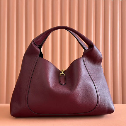 SOFTBIT MAXI SHOULDER BAG 46 IN BURGUNDY GRAINY LAMBSKIN