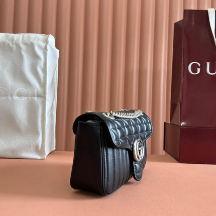 MARMONT SMALL SHOULDER BAG 26 IN BLACK LAMBSKIN