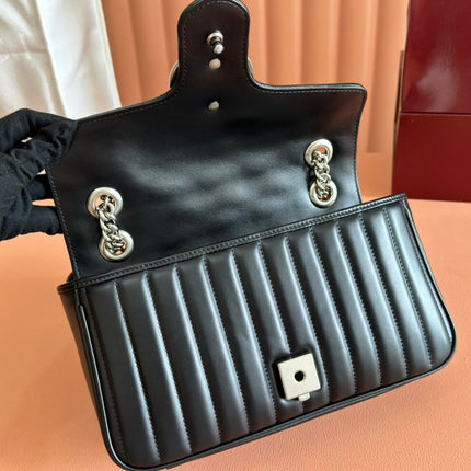 MARMONT SMALL SHOULDER BAG 26 IN BLACK LAMBSKIN