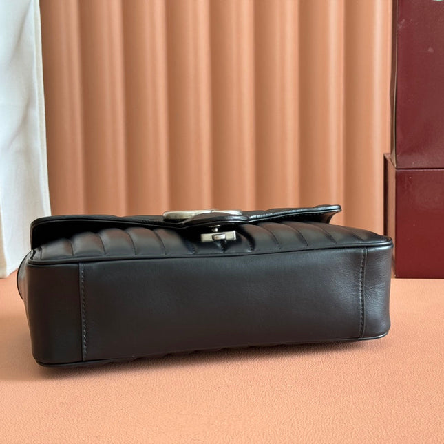 MARMONT SMALL SHOULDER BAG 26 IN BLACK LAMBSKIN