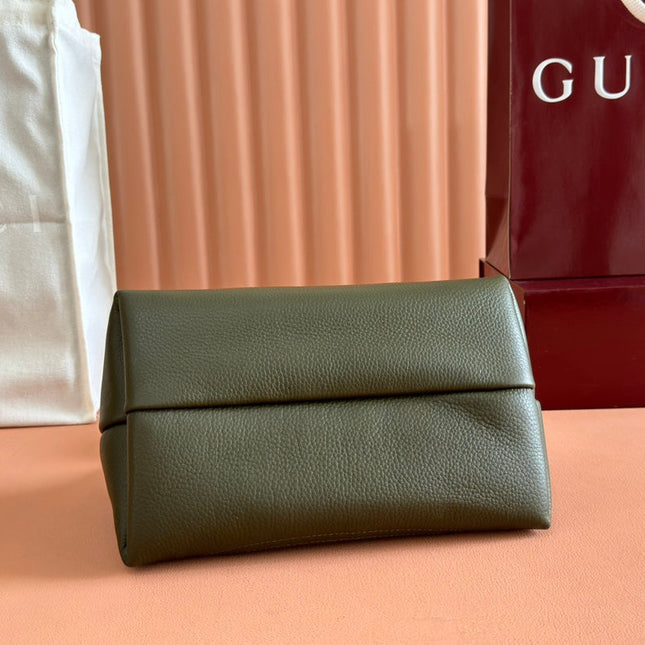 MEDIUM SOFTBIT MAXI SHOULDER BAG 27.5 IN DARK GREEN GRAINY LAMBSKIN