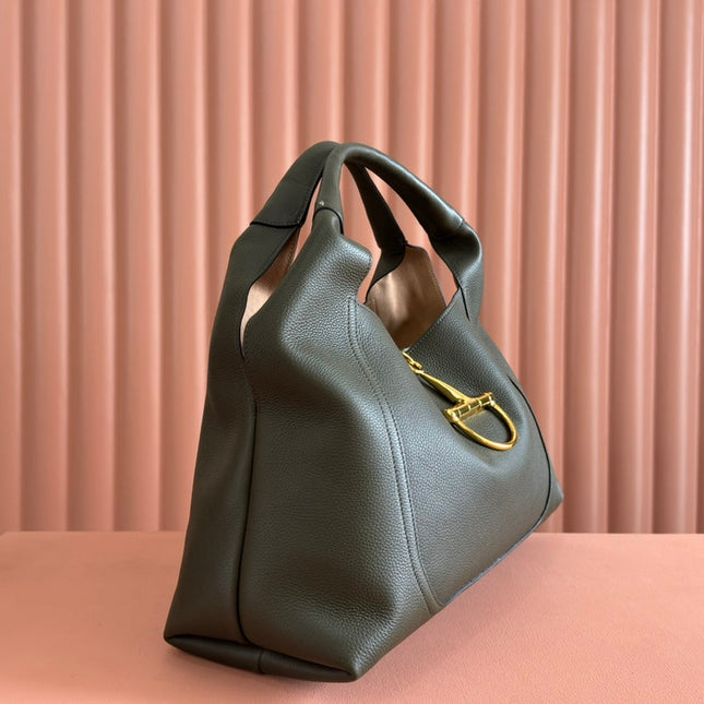 SOFTBIT MAXI SHOULDER BAG 46 IN DARK GREEN GRAINY LAMBSKIN