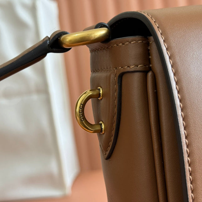 MEDIUM EMBLEM CROSSBODY BAG 29 IN BROWN CALFSKIN